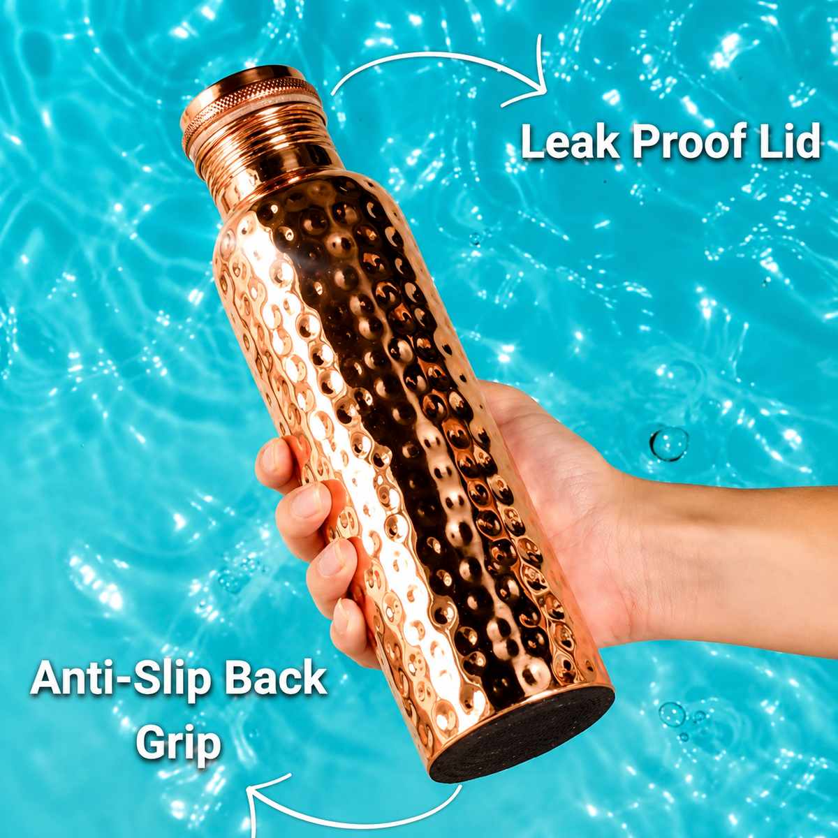 100% Pure Copper Water Bottle